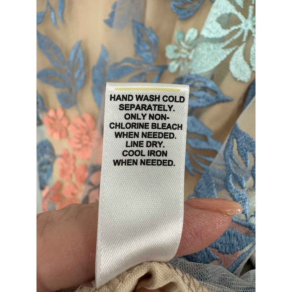 Est 1946 Embroidered Dress Womens Size 14/16 Mesh Floral Botanical Wedding Guest - Picture 6 of 9
